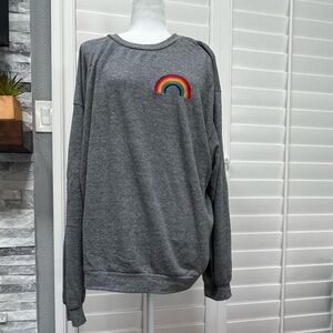 Aviator Nation Gray Sweatshirt with Rainbow